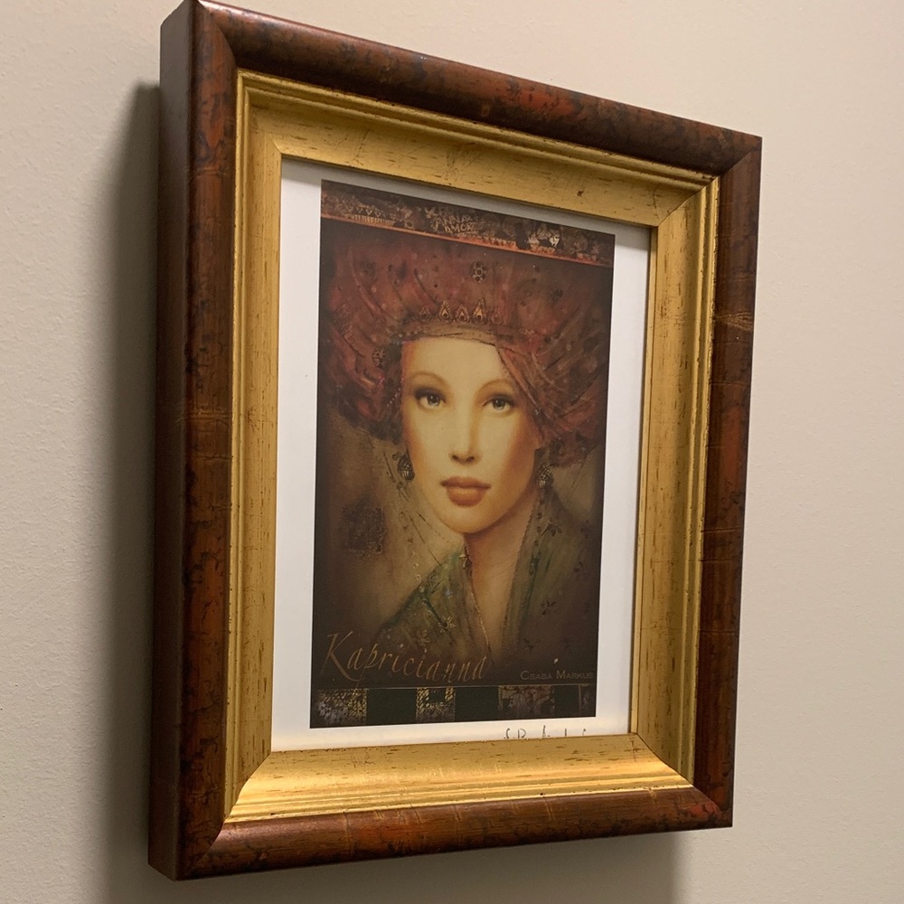 Casba Markus Framed Portrait Art. Pre-owned. Size:11.5x13.5.